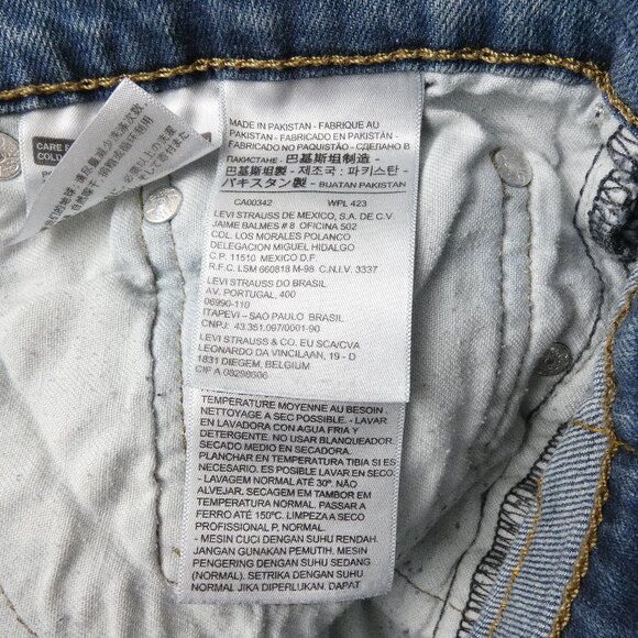 Levis 513 Jeans Mens 32x28 Blue Slim Straight Fit Stretch Denim Pants 98% Cotton - Picture 13 of 16